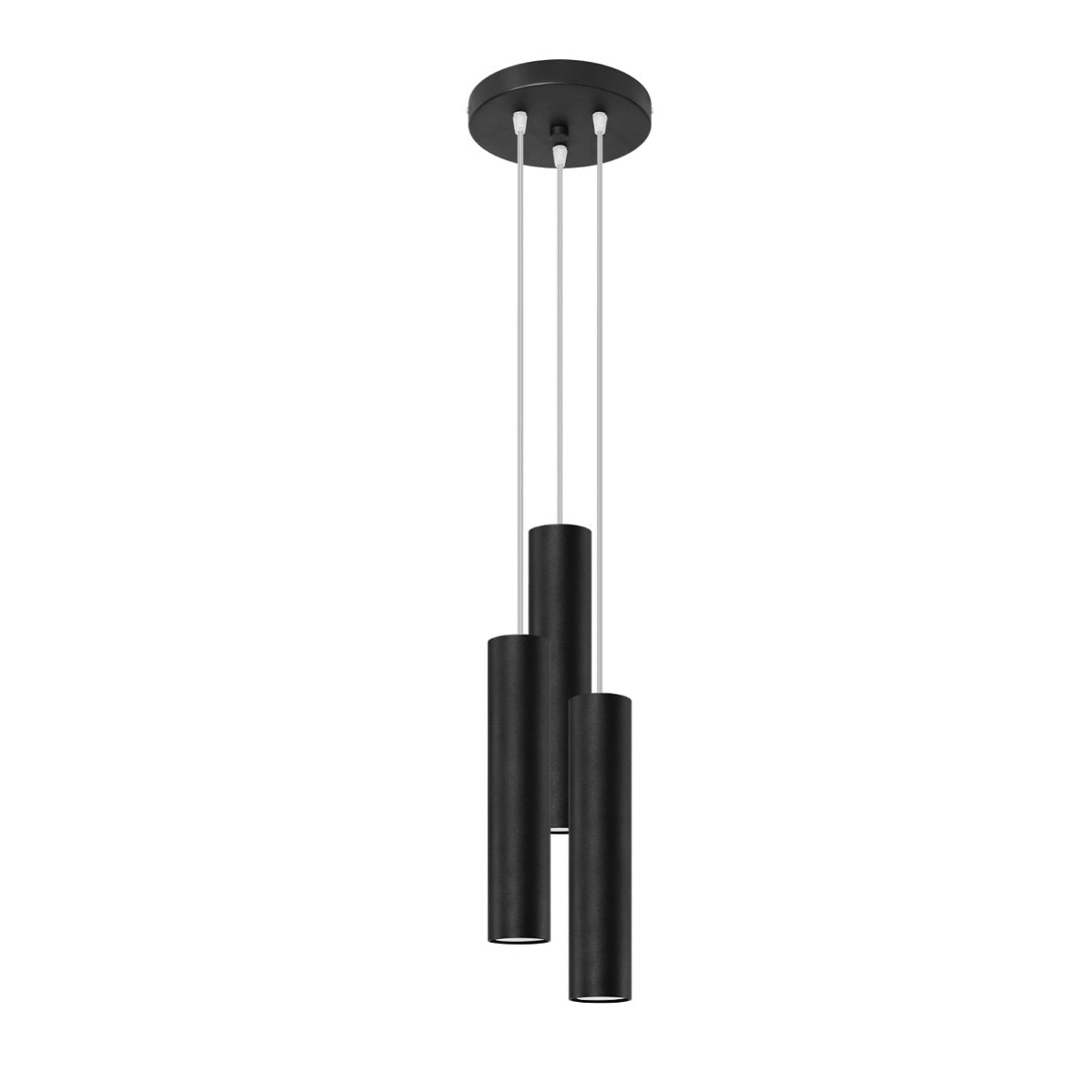 Sollux Lighting Lagos Steel Pendant Lamp with 3 GU10 Lights – Modern Design, Black