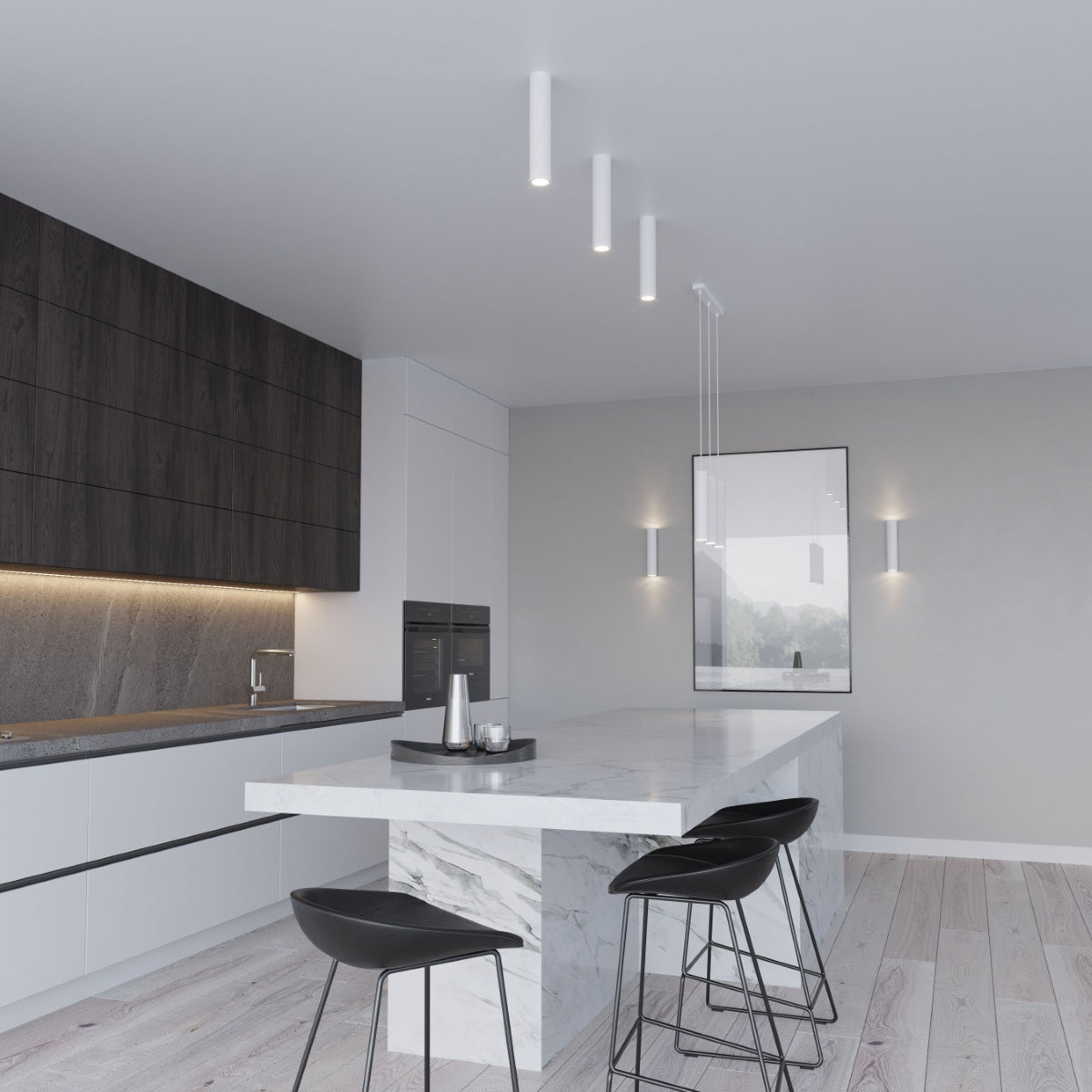 Sollux Lagos 3-Light Pendant Lamp with White Steel Finish, GU10 Fitting – Modern Ceiling Light