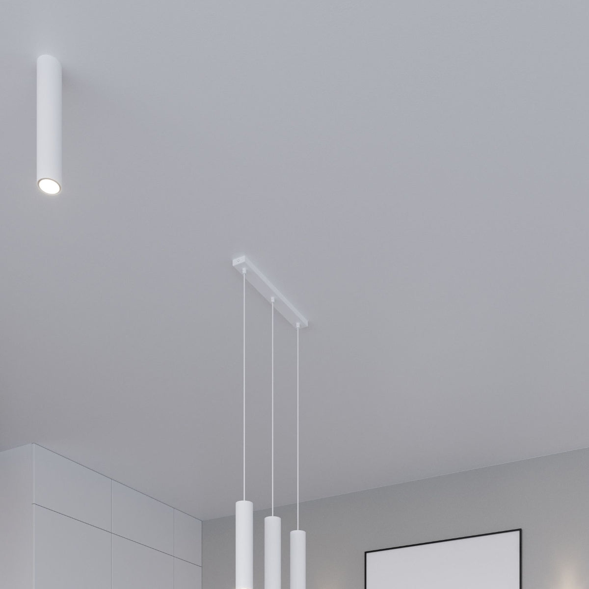 Sollux Lagos 3-Light Pendant Lamp with White Steel Finish, GU10 Fitting – Modern Ceiling Light