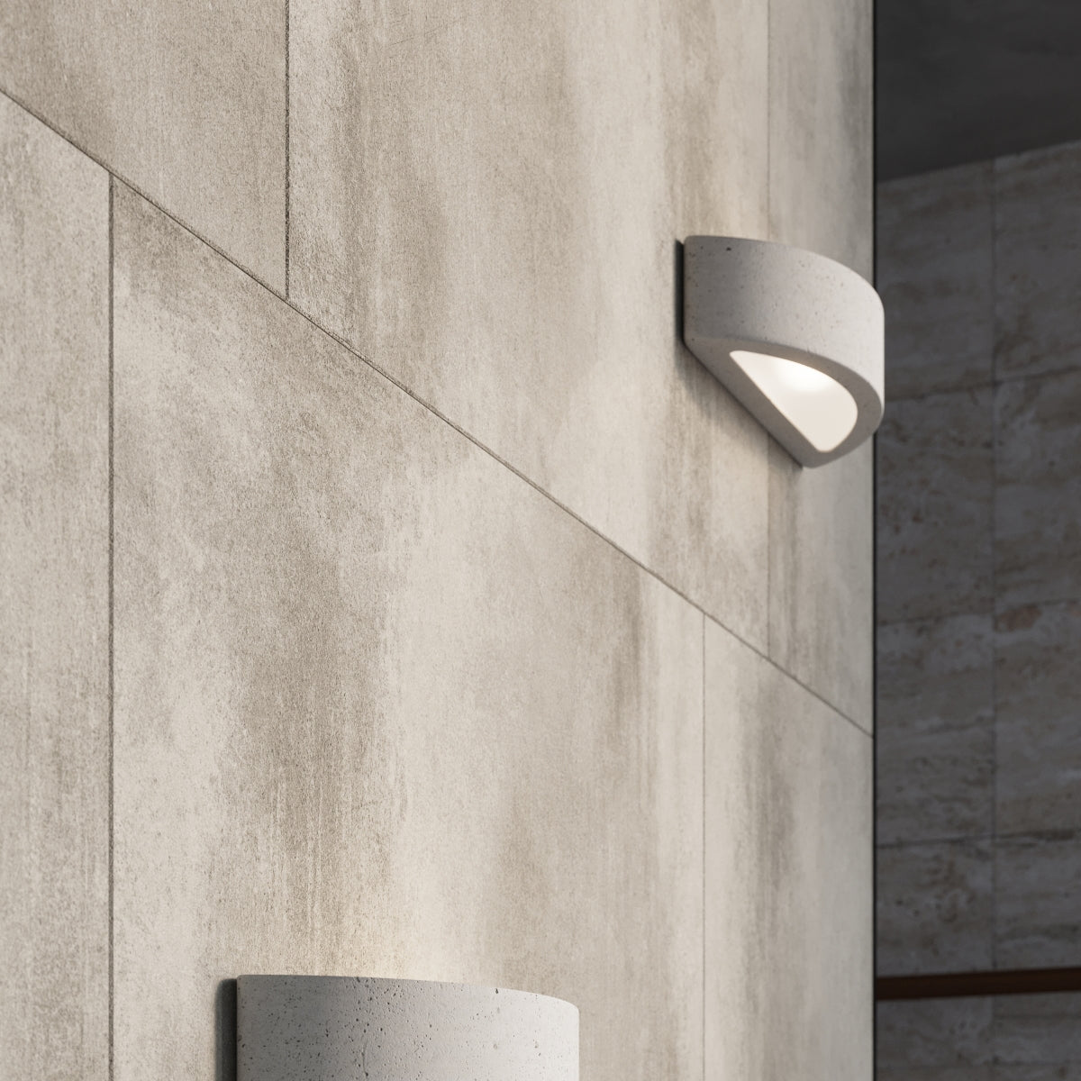 Sollux Lighting Atena Wall Lamp with Concrete and Glass Design, E27 – Modern Indoor Lighting, Grey