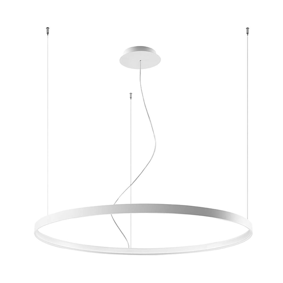 Rio Modern LED Chandelier in White Aluminium, 110cm – Warm White 3000K, 7820lm