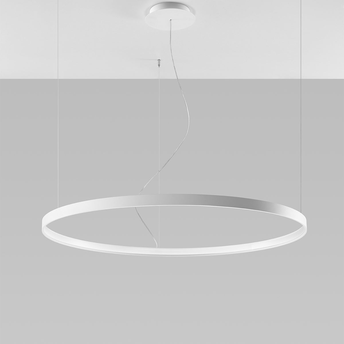 Rio Modern LED Chandelier in White Aluminium, 110cm – Warm White 3000K, 7820lm