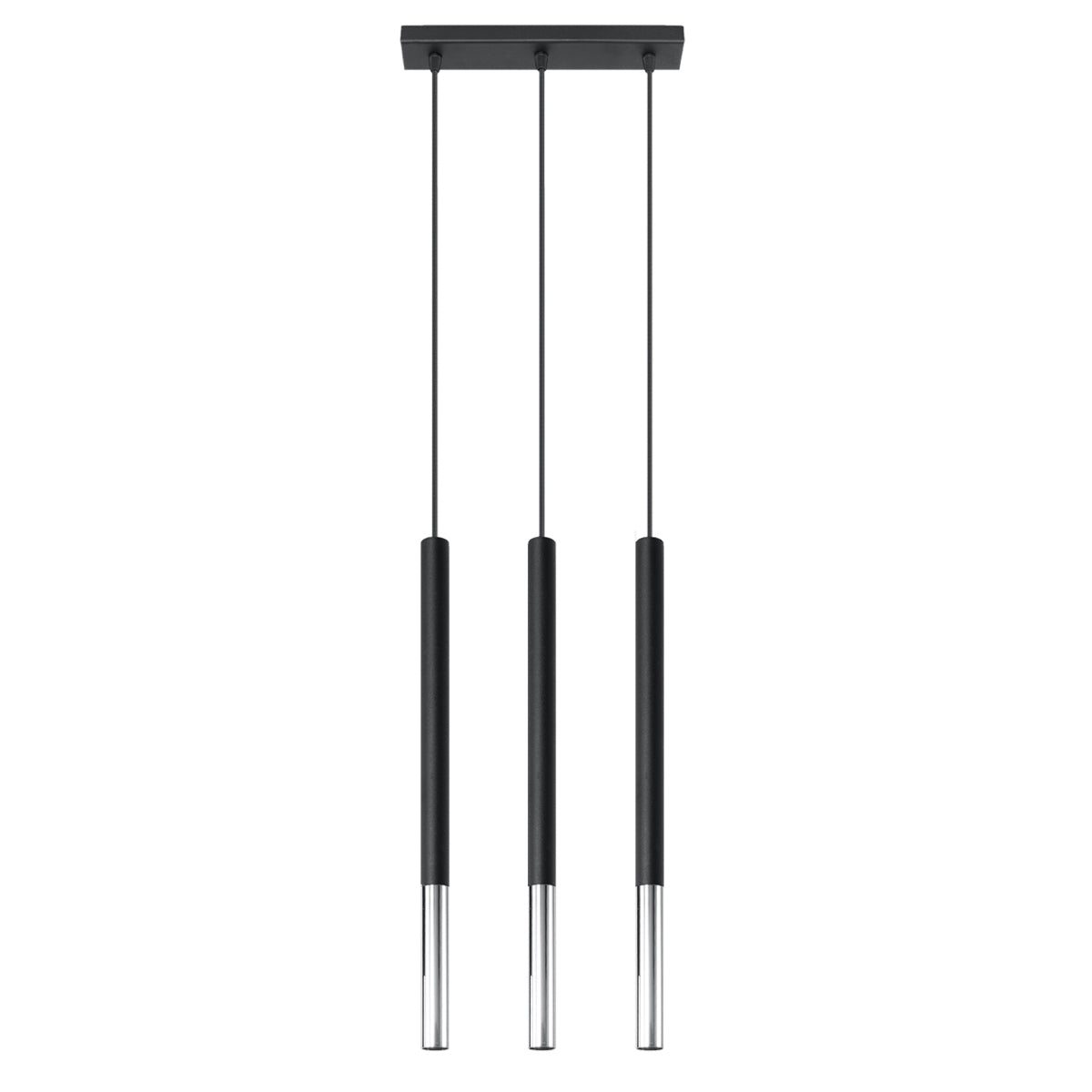 Sollux Mozaica 3-Light Pendant Lamp in Black and Chrome Steel, G9 Fitting – Modern Ceiling Light