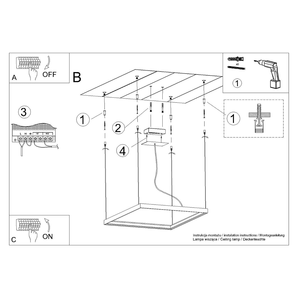 Nelya Modern LED Chandelier in Black Aluminium, 80cm – Neutral White 4000K, 5757lm