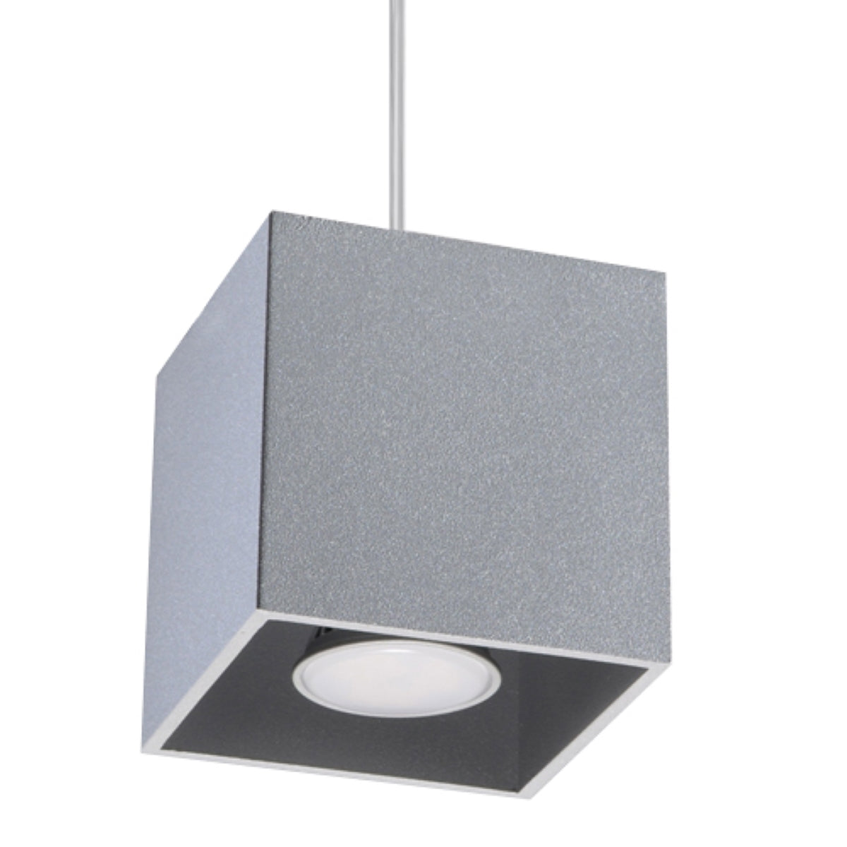 Sollux Lighting Quad Aluminium Pendant Lamp with GU10 Fitting – Modern Hanging Light, Grey