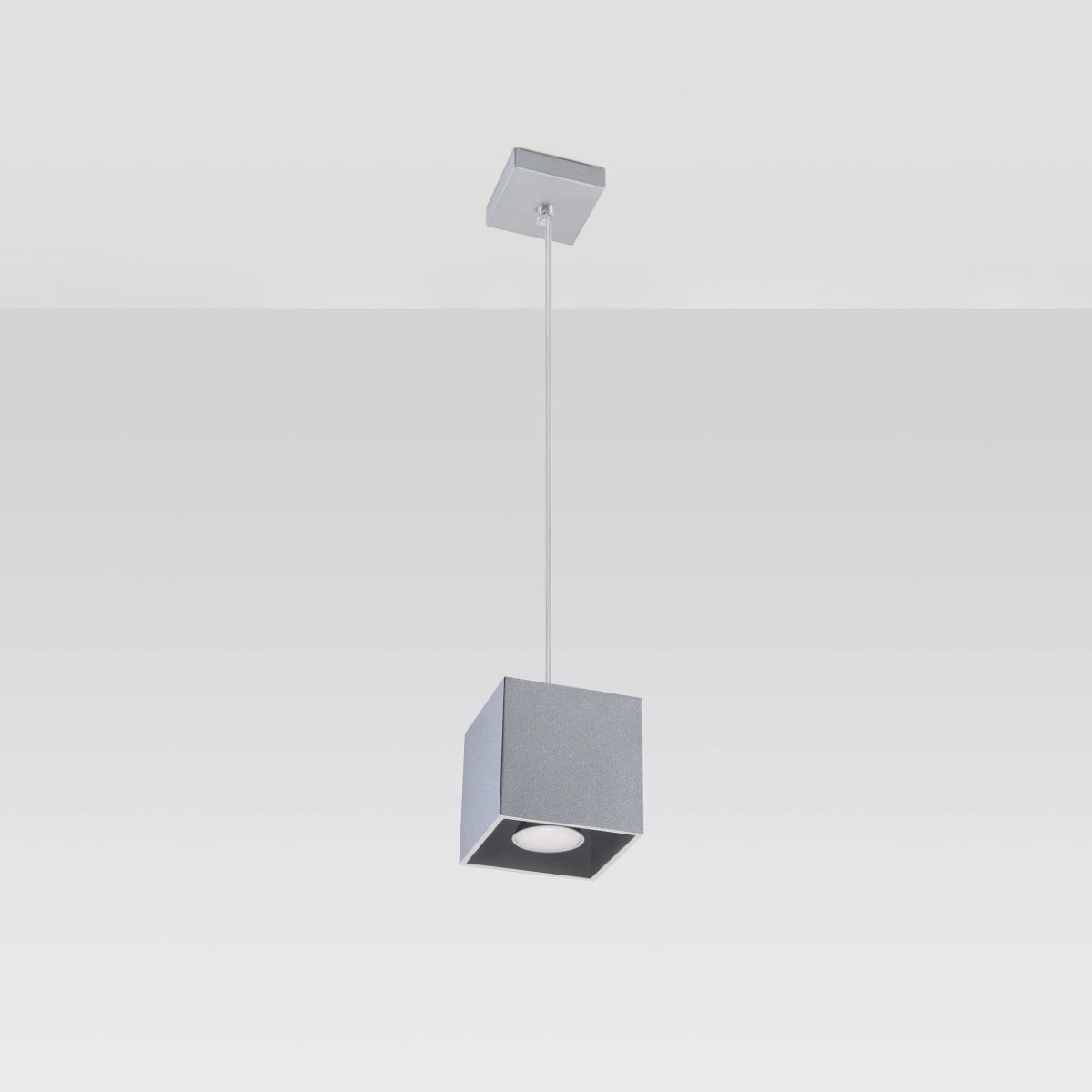 Sollux Lighting Quad Aluminium Pendant Lamp with GU10 Fitting – Modern Hanging Light, Grey