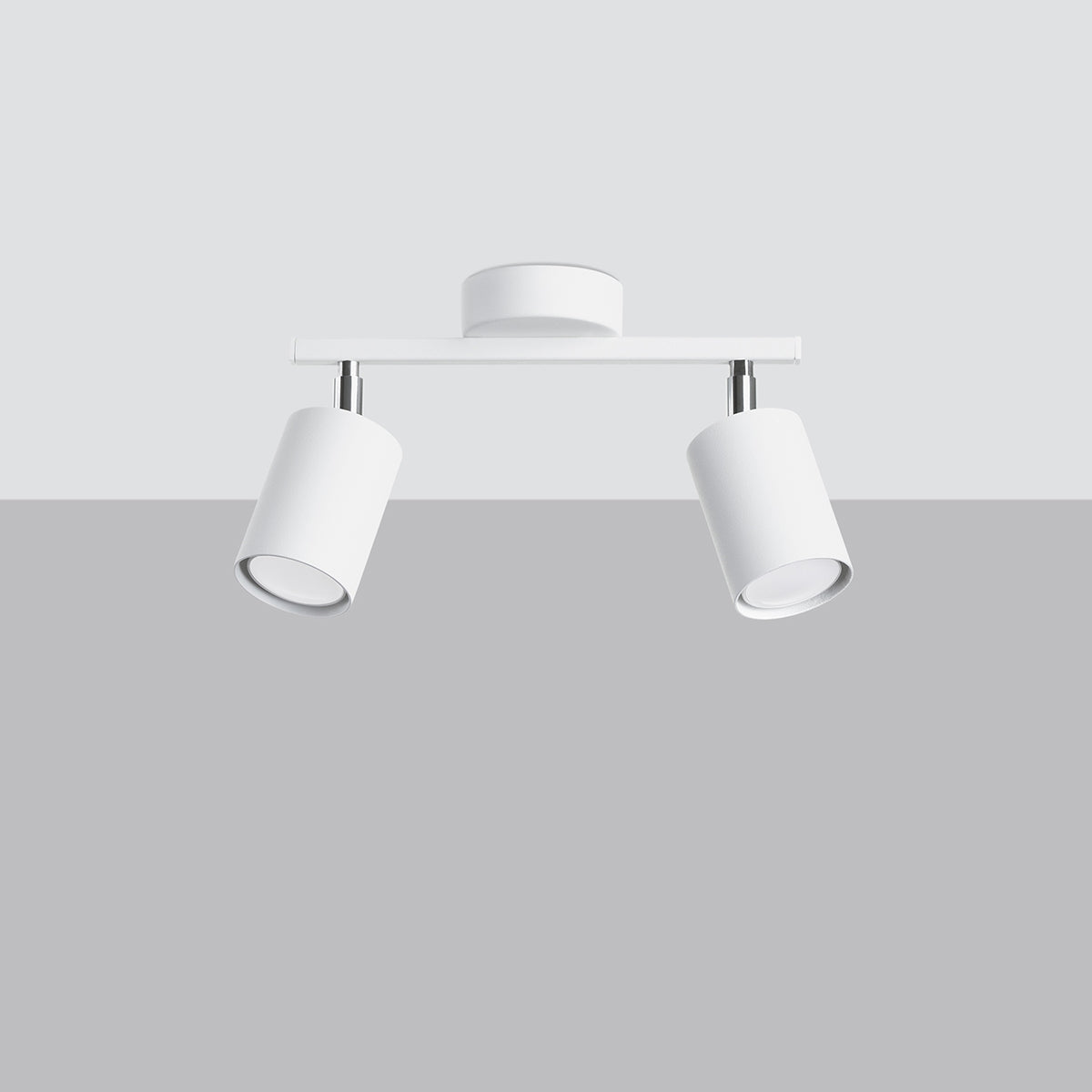 Sollux Lighting Lemmi Steel Ceiling Lamp with Two GU10 Fittings – Minimalist Design, White