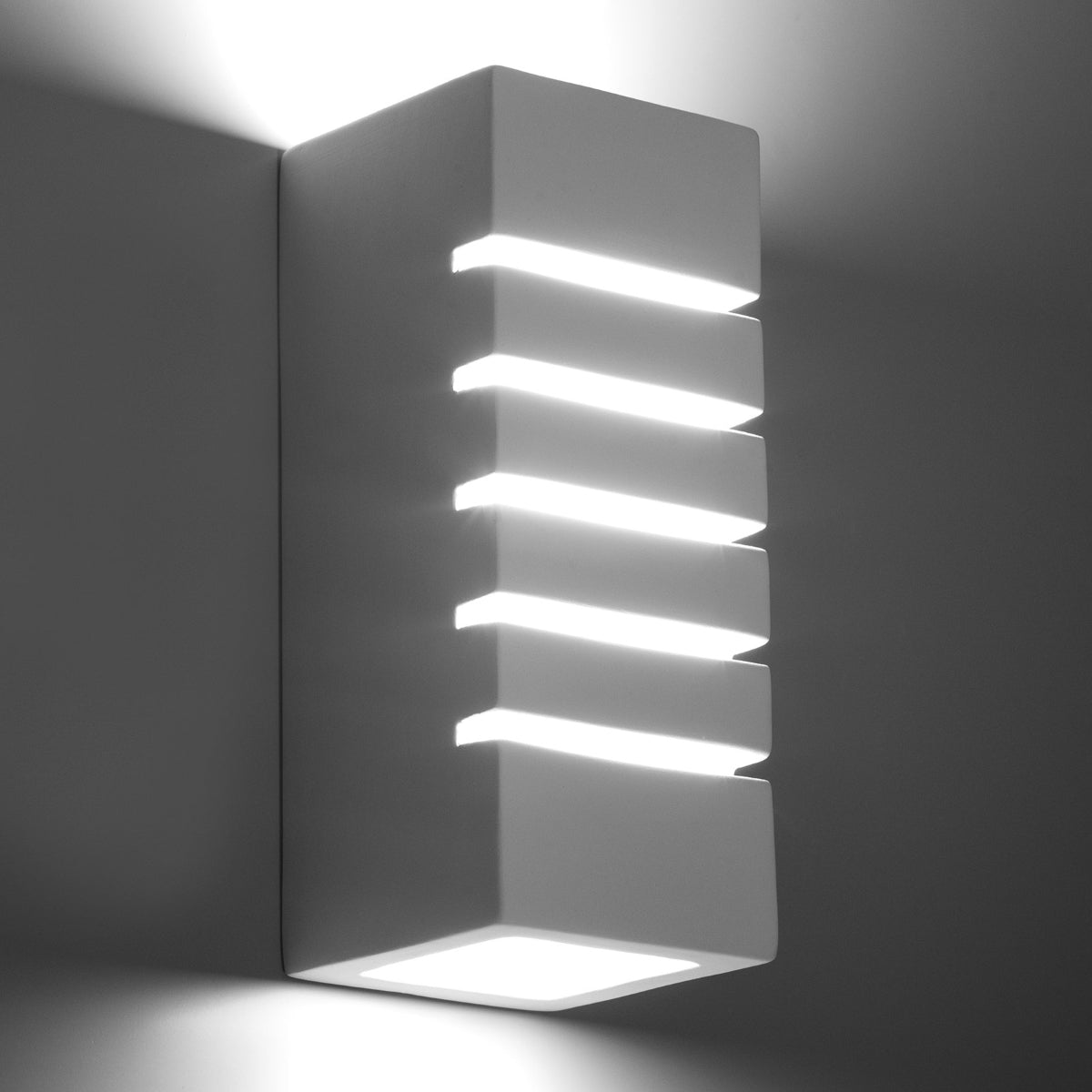 Sollux Lighting Samir Wall Lamp with Ceramic and Glass Design, E27 – Modern Indoor Light, White