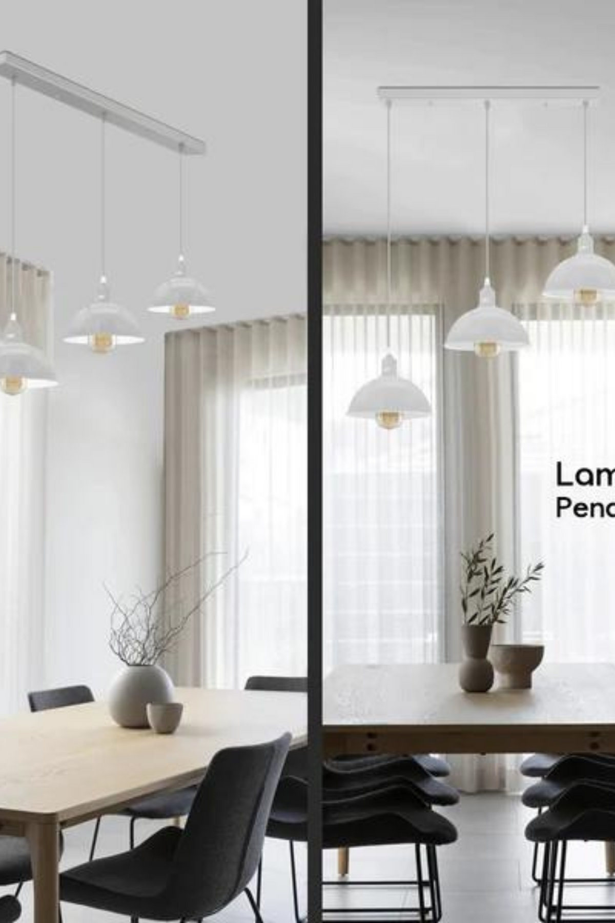 LEDSONE Industrial Loft 3 Light Ceiling Pendant with 21cm Dome Metal Shades – Dimmable, for Kitchen Islands