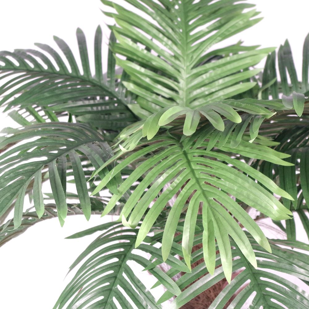 Leaf Artificial Princess Palm Tree, 100cm with Brown Trunk – Realistic Faux Tropical Plant in Plastic Pot