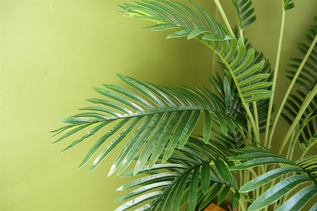 Leaf Large Artificial Areca Palm Tree, 110cm – Realistic Faux Plant in Weighted Black Pot