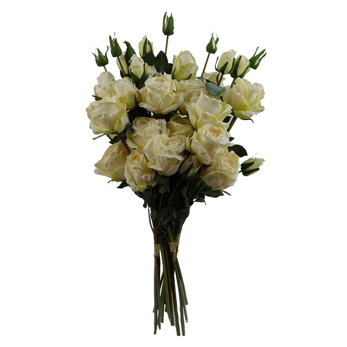 6 x 60cm Cream Rose Artificial Flower Sprays – 24 Flowers 18 Buds