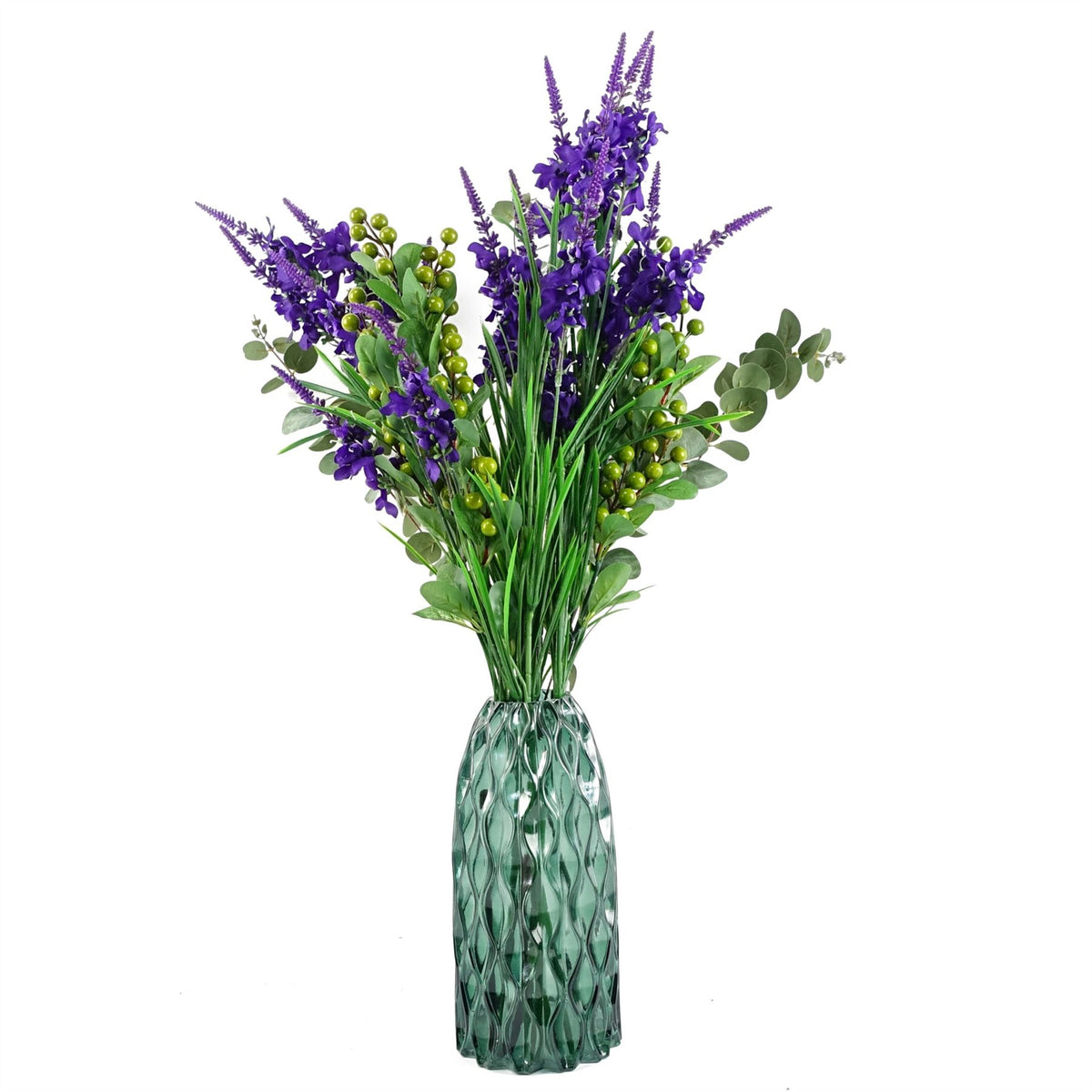 Leaf Design UK Pack of 6 Artificial Eucalyptus Foliage Stems, 100cm – Silk Leaves for Arrangements & Decor