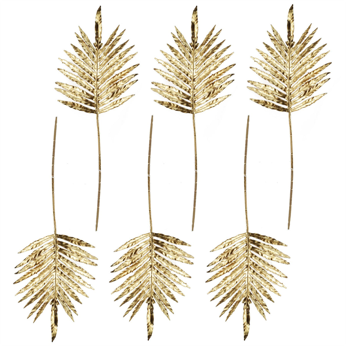 Leaf Design Pack of 6 Gold Artificial Monstera Leaves, 95cm – Large Wired Stems for Arrangements
