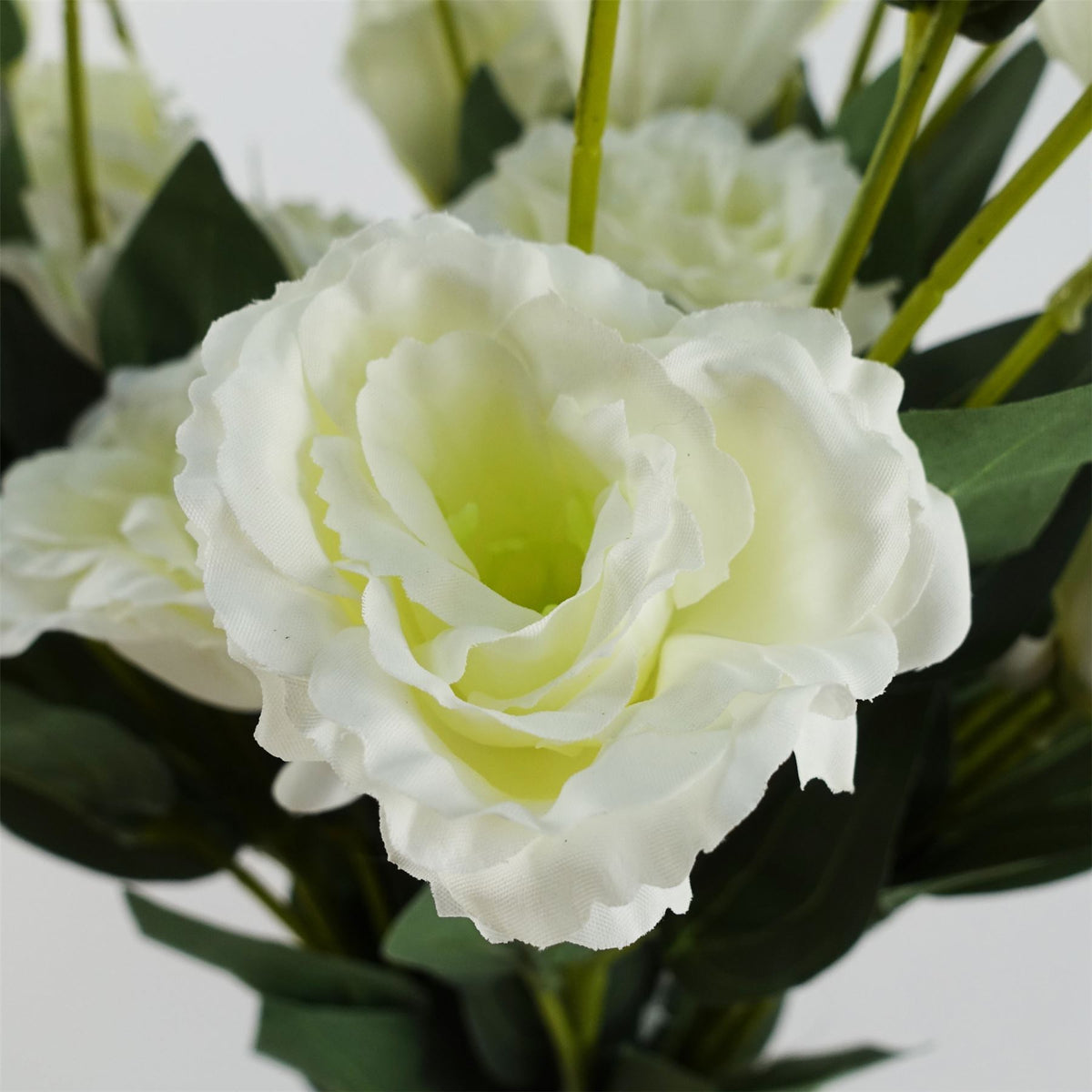 Pack of 6 x 80cm Artificial White Wild Rose Stem – 36 Flowers