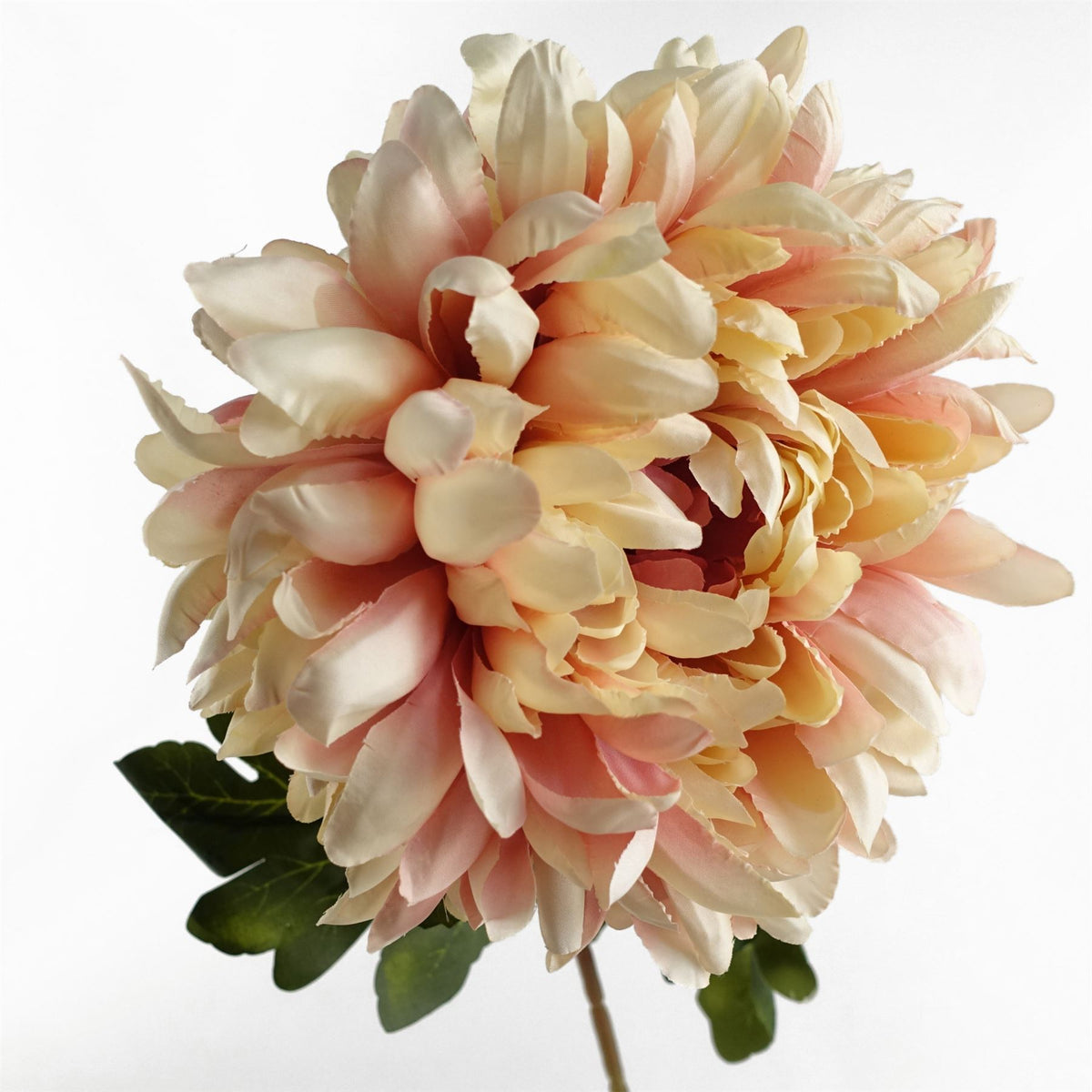 Leaf Extra Large Artificial Reflex Chrysanthemum Stem, 75cm – Silk Petals, Pink