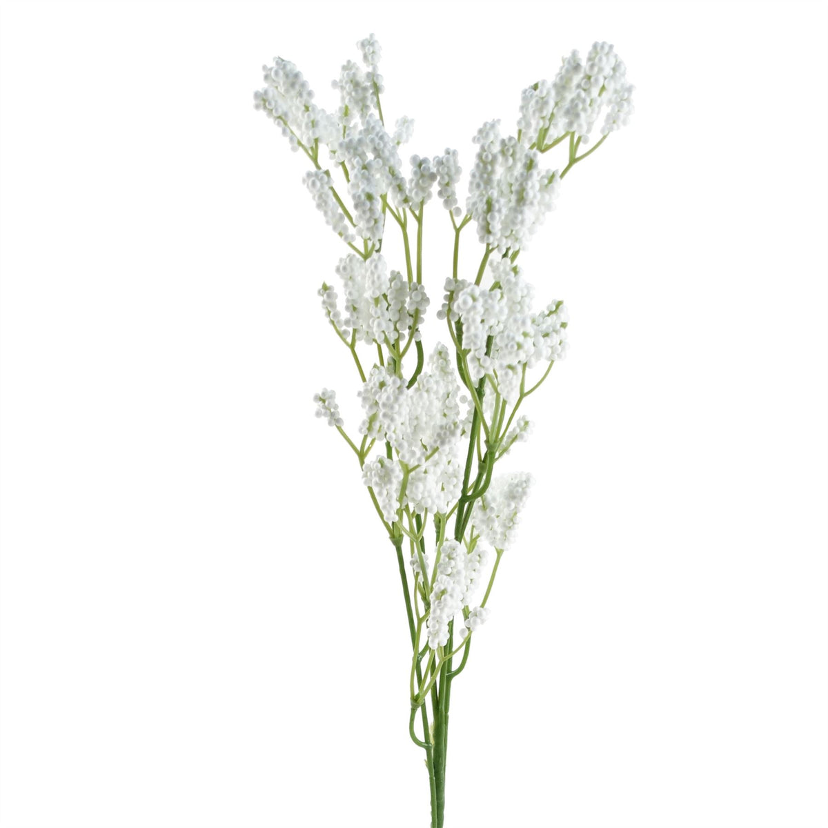 Leaf Artificial Gypsophila Spray with Wired Stem – 65cm White Faux Flowers for Arrangements