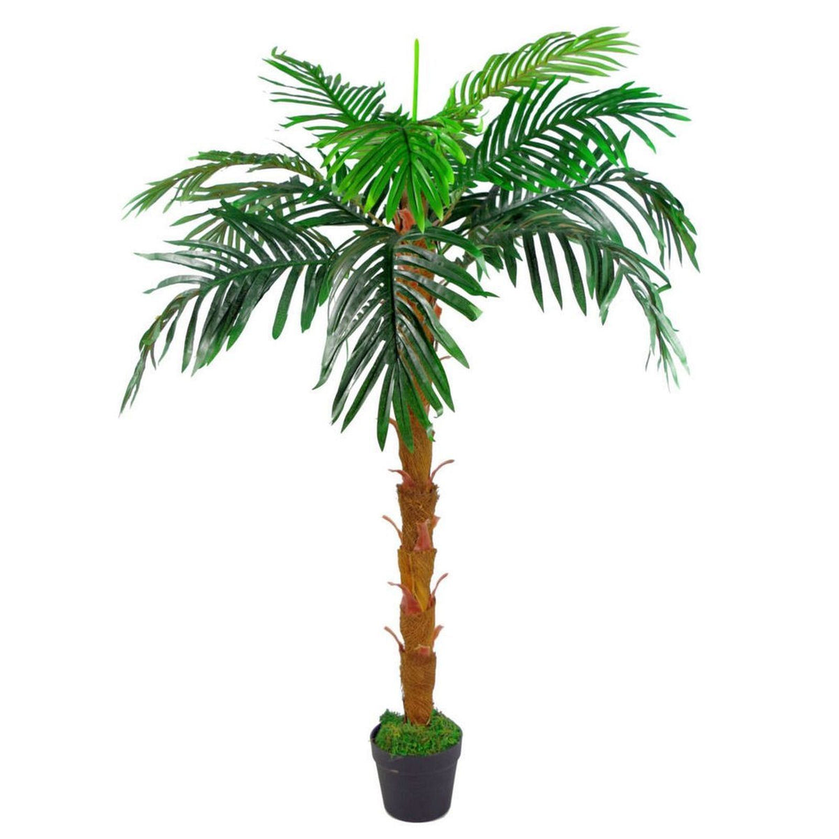 Leaf Design UK 130cm Large Realistic Artificial Palm Tree with Moss-Covered Pot – Faux Plant for Home Decor