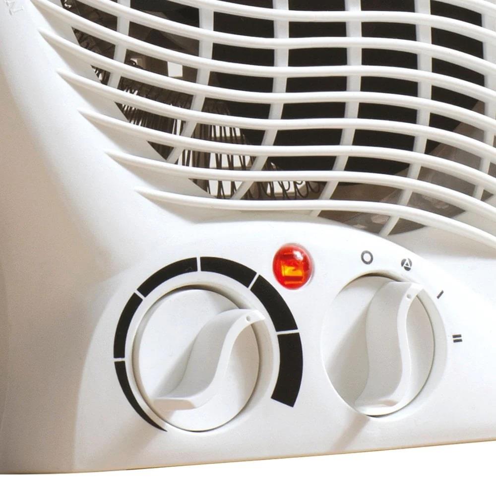 Daewoo 2000W Upright Fan Heater with Adjustable Heat Settings & Carry Handle – Portable Room Heater