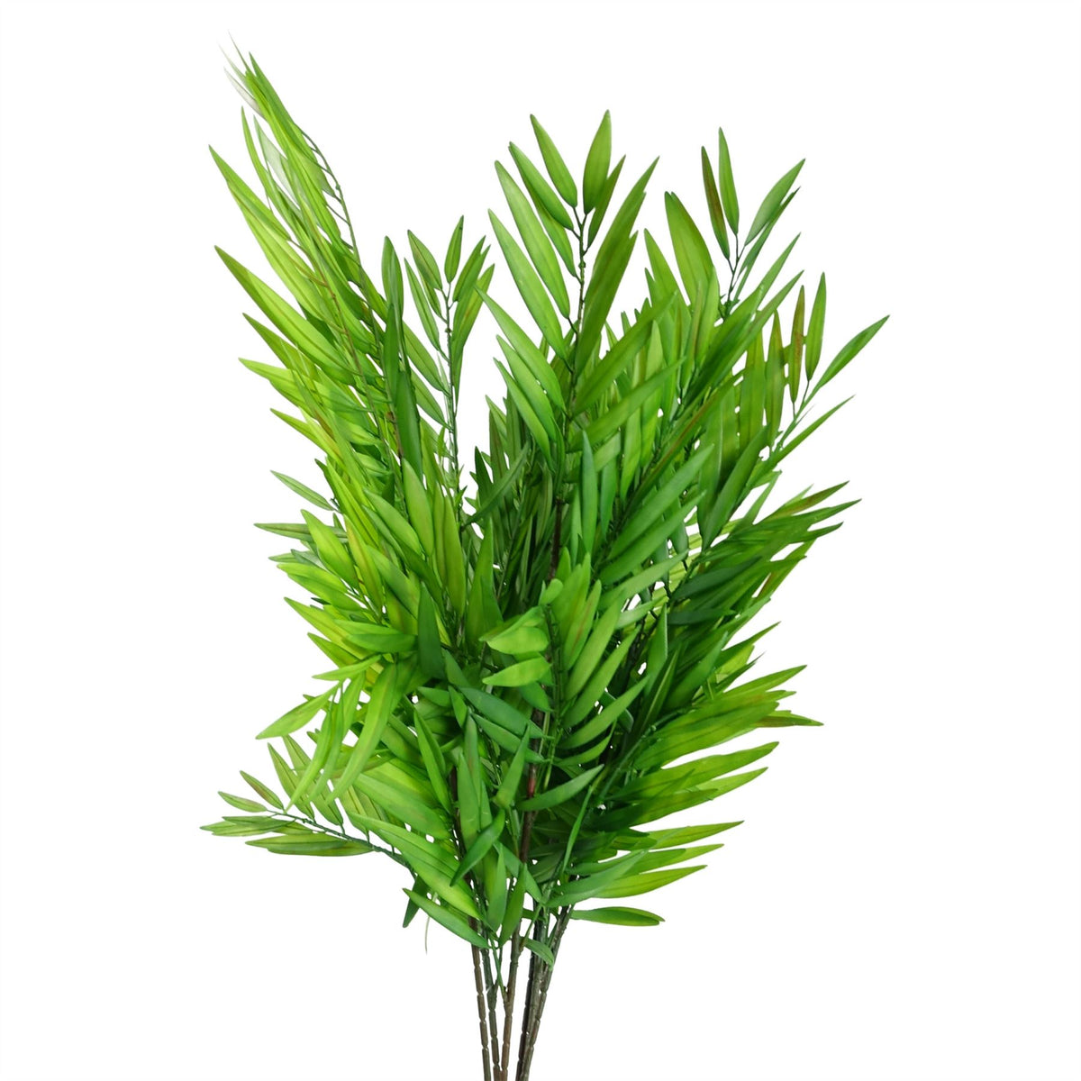 Pack of 6 Artificial Bamboo Fern Stems, 85cm with Realistic Plastic Leaves – Home Greenery Decor