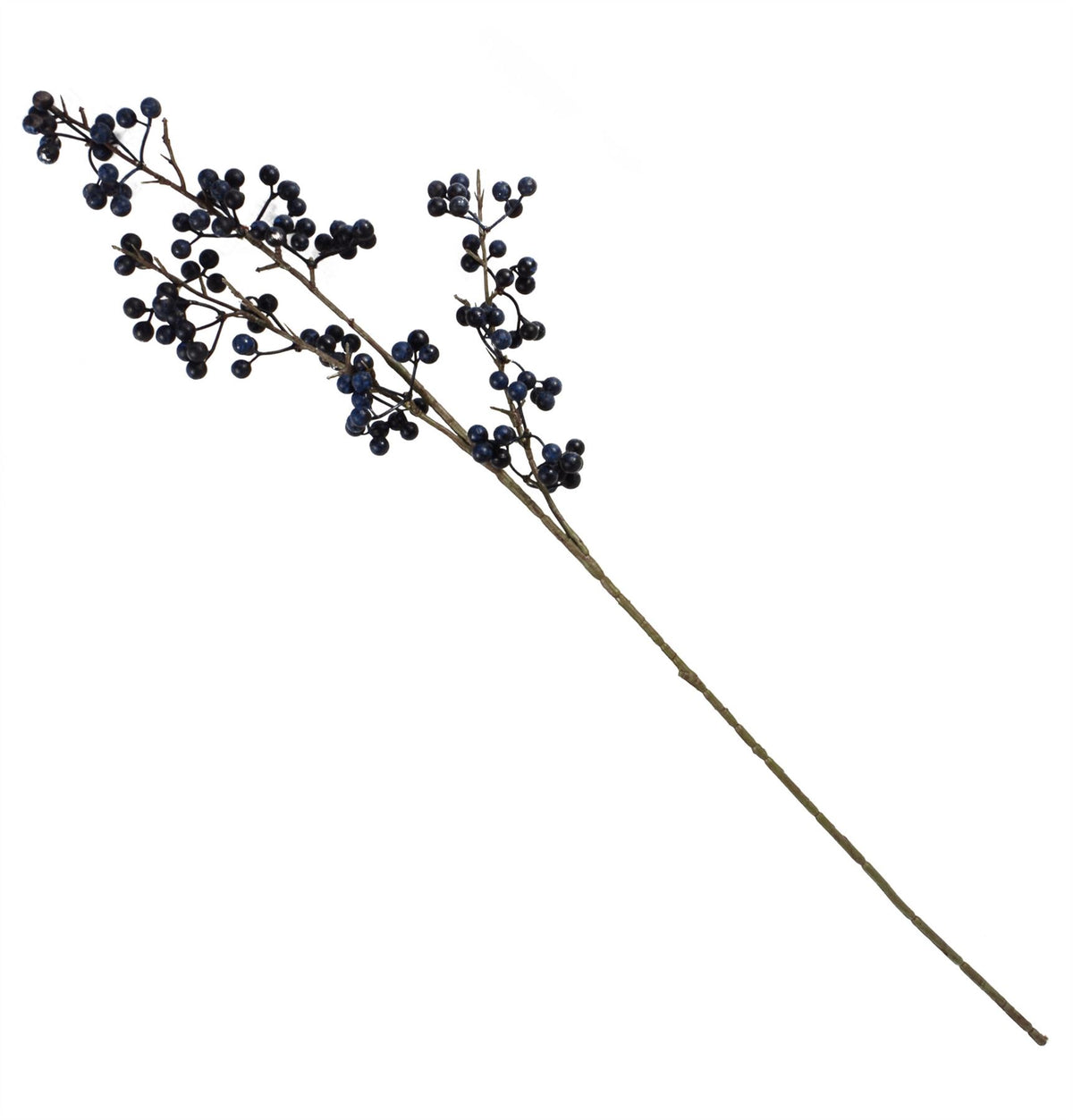 Artificial Blue Christmas Berry Spray, 70cm Single Wired Stem – Festive Display Foliage