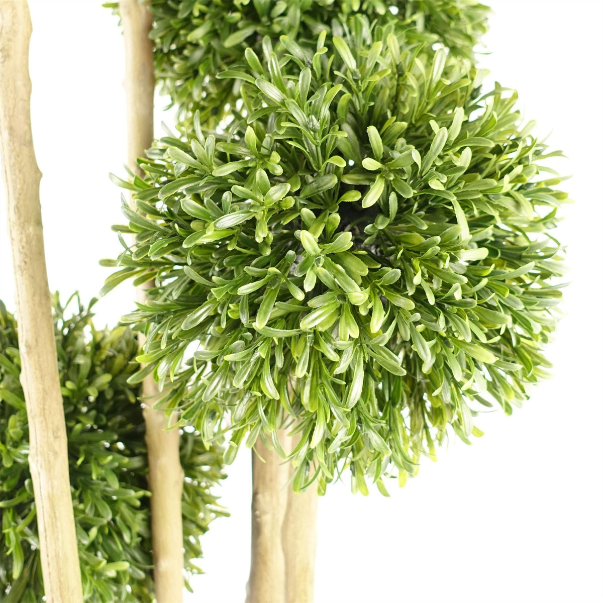 Leaf 120cm UV-Resistant Artificial Ball Topiary Trees, Pair – Outdoor Front Door Plants