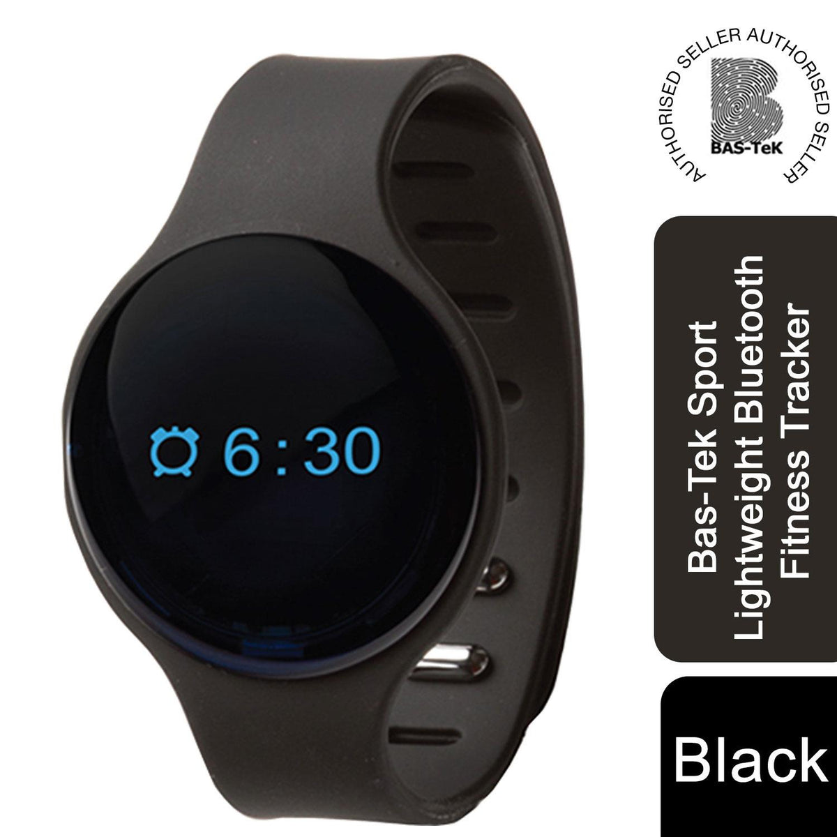 Bas-Tek Sport Bluetooth Fitness Tracker – Lightweight Activity Watch with Sleep Monitor & Call Alerts, Black