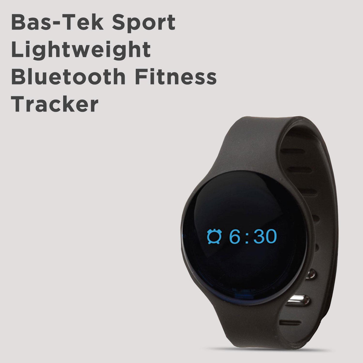 Bas-Tek Sport Bluetooth Fitness Tracker – Lightweight Activity Watch with Sleep Monitor & Call Alerts, Black