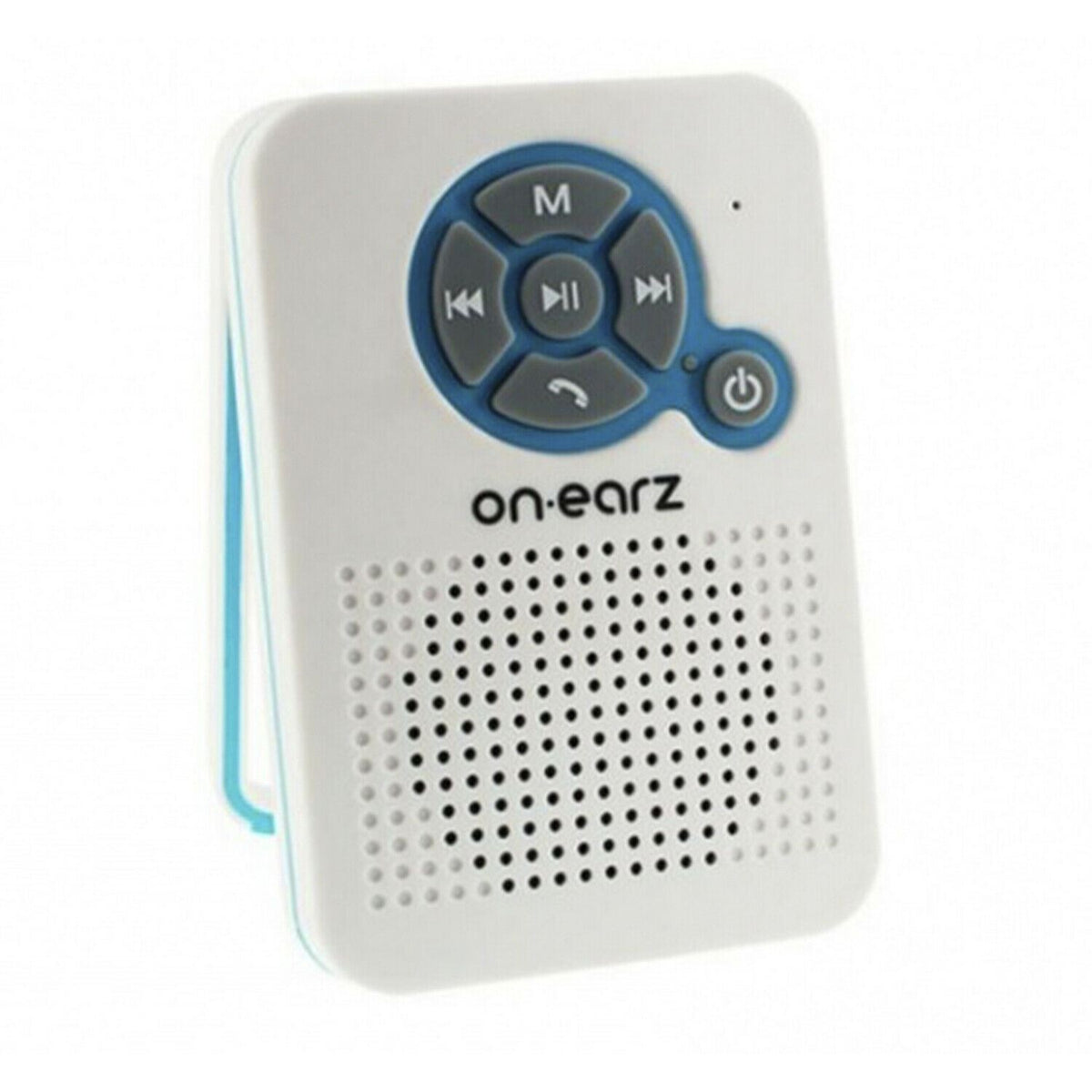 On Earz Parleur Waterproof Bluetooth Shower Speaker with FM Radio & Suction Cup – Bathroom Speaker, White