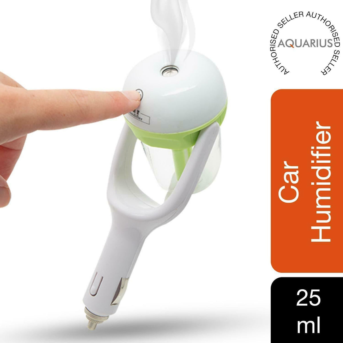 Aquarius Portable Car Humidifier and Aroma Diffuser, 25ml per Hour – Plug-In 12V Air Humidifier, Green