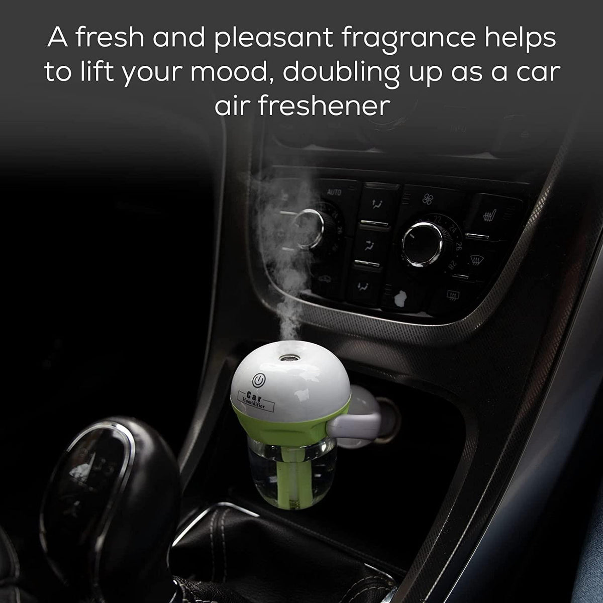 Aquarius Portable Car Humidifier and Aroma Diffuser, 25ml per Hour – Plug-In 12V Air Humidifier, Green