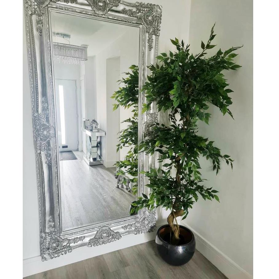 Leaf Artificial Ficus Tree with Twisted Trunk and Triple Ball Topiary, 180cm – Realistic Plant, 1984 Leaves