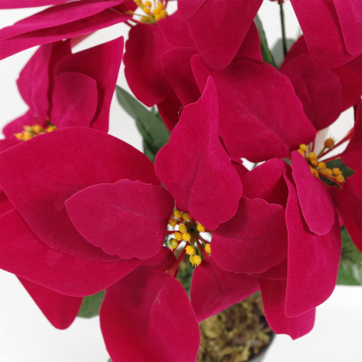 Artificial Red Poinsettia 40cm with Gold Honeycomb Metal Planter – Christmas Houseplant Decoration