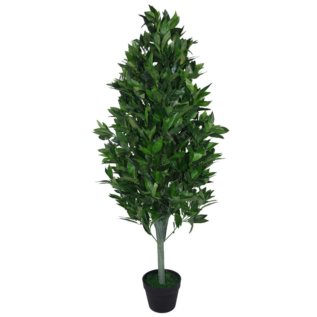 Leaf Pair of Artificial Topiary Bay Trees with Pyramid Cones, 120cm – Extra Large Entrance Plants