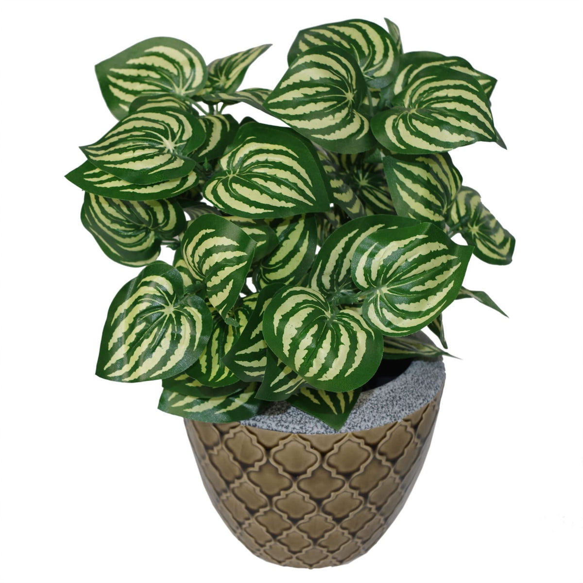 Artificial Watermelon Leaf Plant in Black Pot – Ready Potted, Approx. 45cm Tall