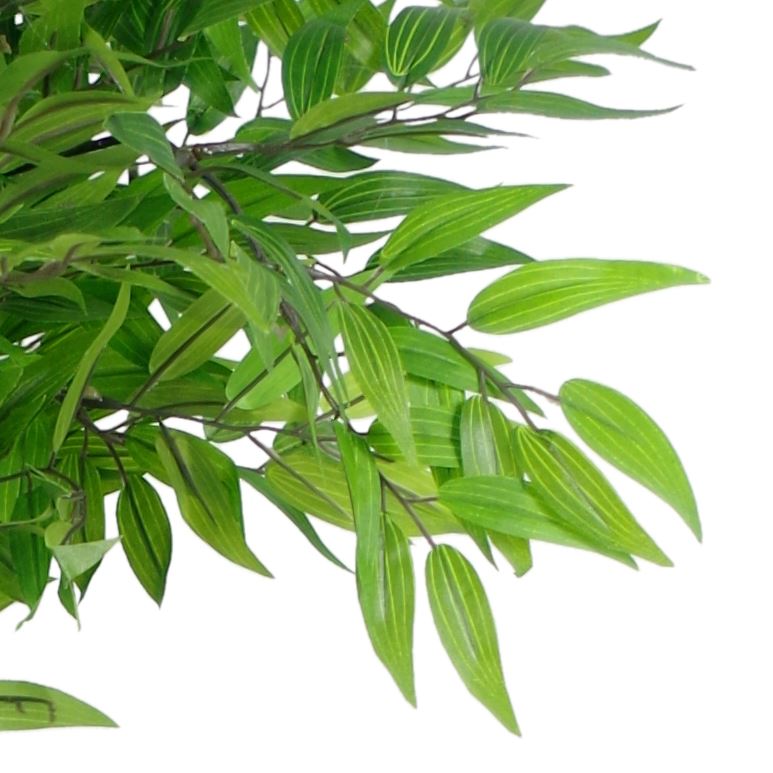 Leaf Design Premium Artificial Mini Ruscus Tree, 100cm – Silk Leaves & Real Wood Trunks, Moss-Covered Pot