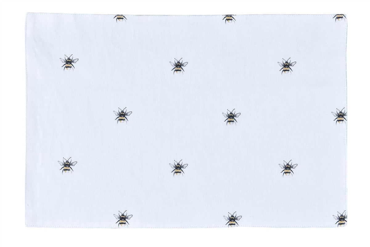 Sleepdown Bumble Bee Printed Cotton Napkin Set of 4 – Dining Table Placemat Style Linen, 41 x 41cm