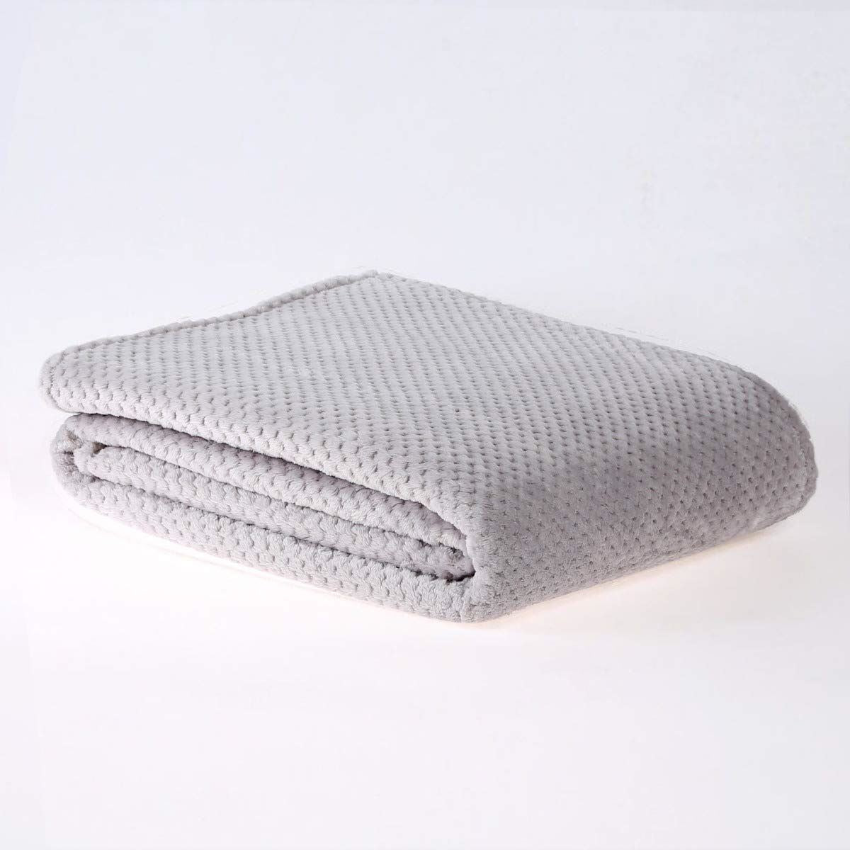 Sleepdown Oversized Waffle Throw – Super Soft Honeycomb Blanket for Bed, Sofa or Car, Silver
