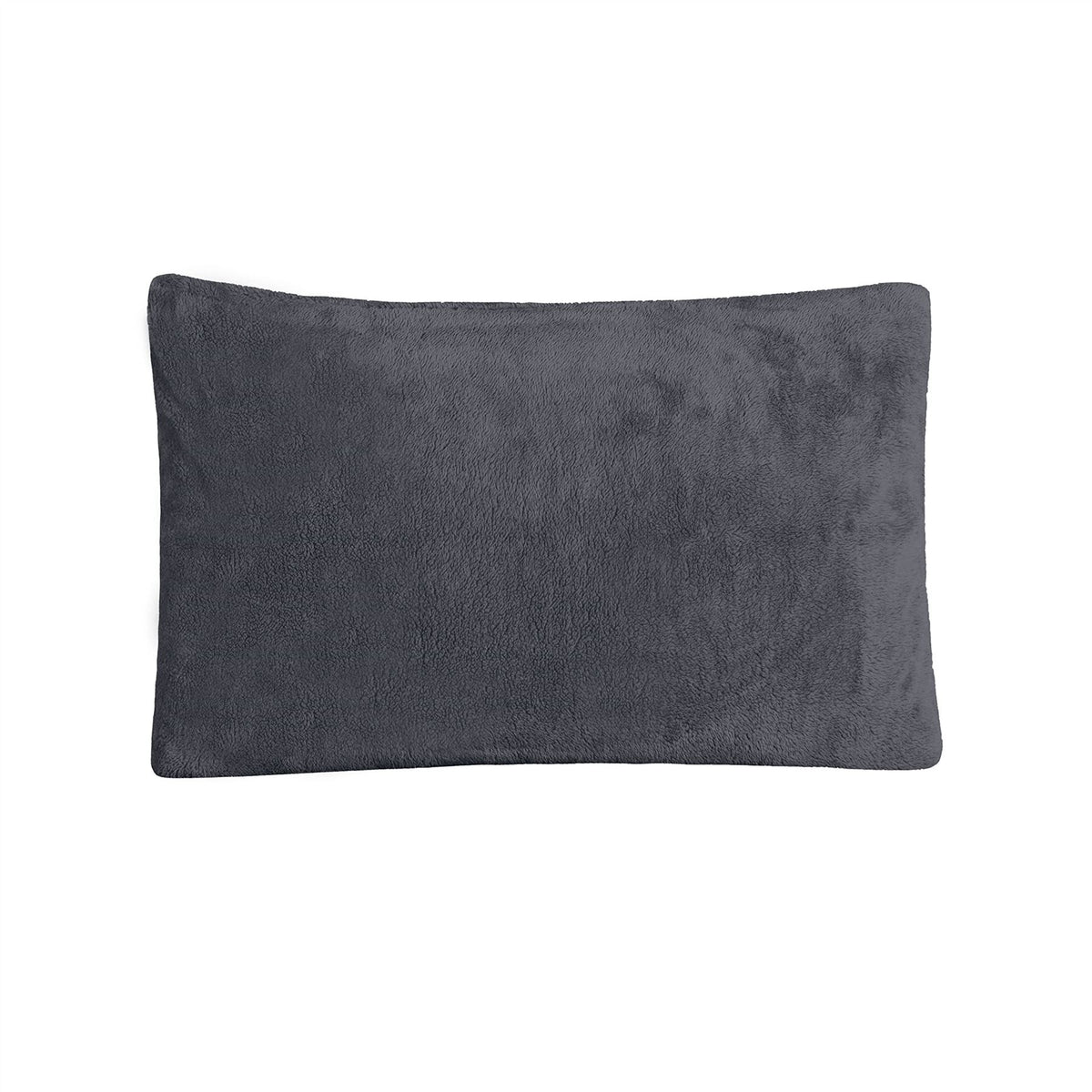 Sleepdown Teddy Fleece Housewife Pillowcase Pair – Super Soft Cuddly Bedding, Charcoal