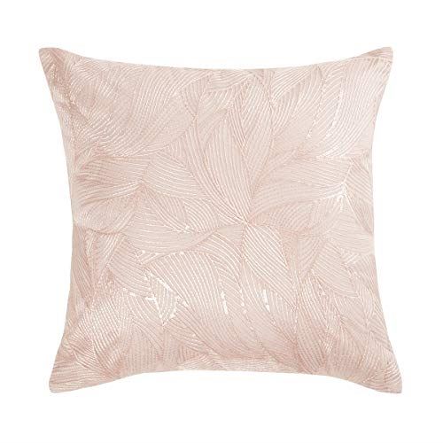 Sequin Leaves Blush Filled Cushion, 40 x 40cm