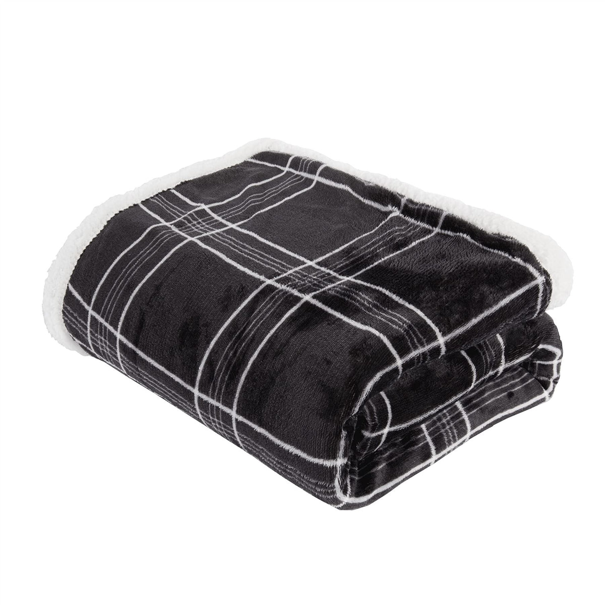 Check Printed Fleece Throw Red