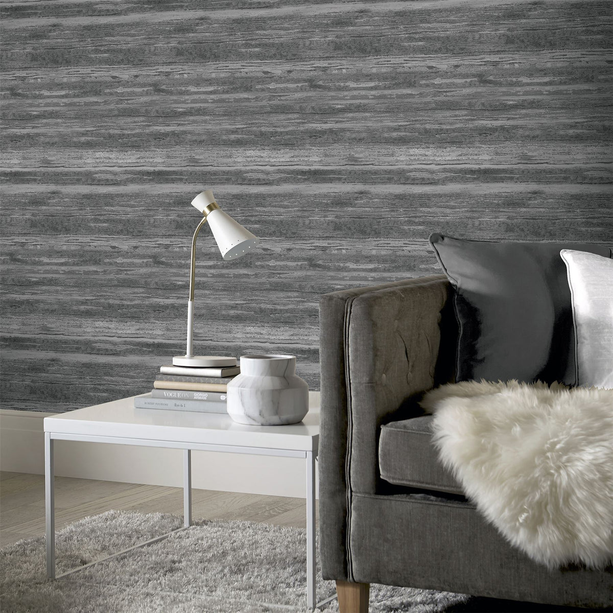 Arthouse Sahara Wallpaper, Pewter – Premium Heavyweight Vinyl with Metallic & Glitter Effect