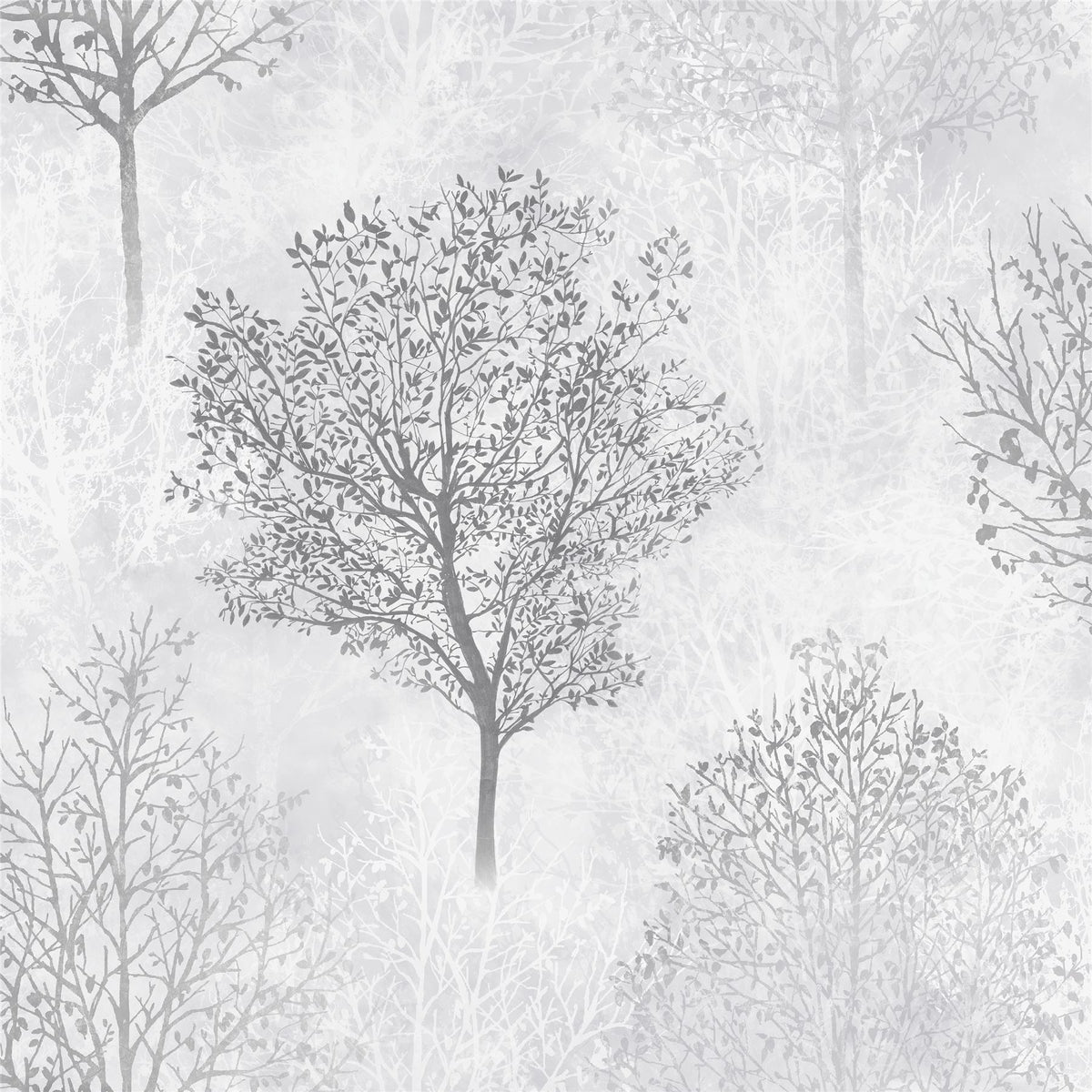 Arthouse Wonderland Wallpaper – Paste the Paper Vinyl Woodland Tree Silhouettes with Glitter, Monochrome