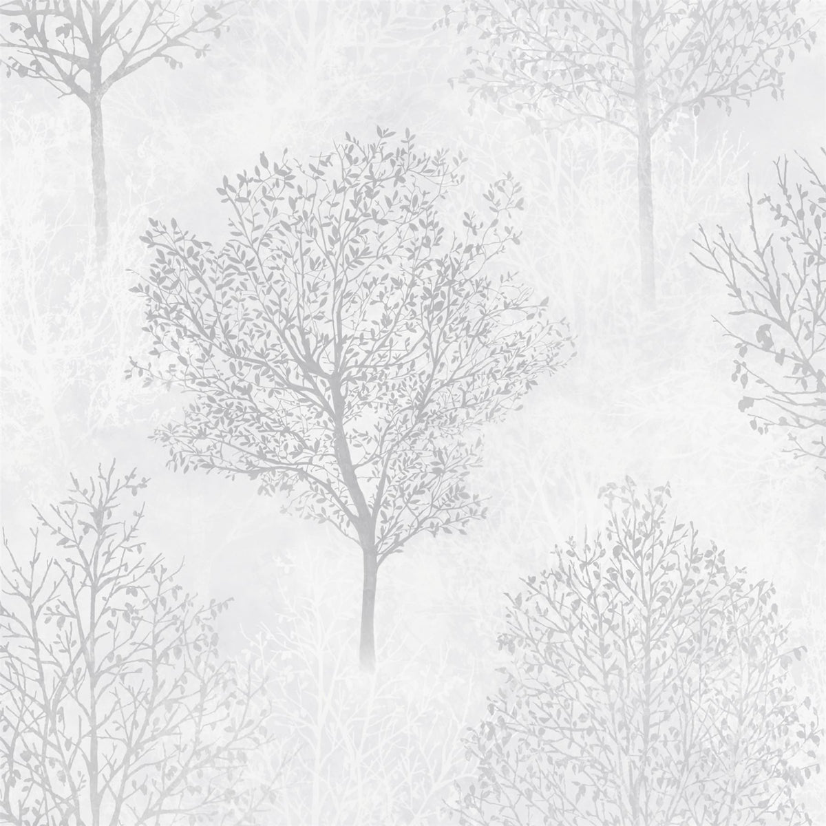 Arthouse Wonderland Wallpaper – Paste the Paper Vinyl Woodland Tree Silhouettes with Glitter, Monochrome