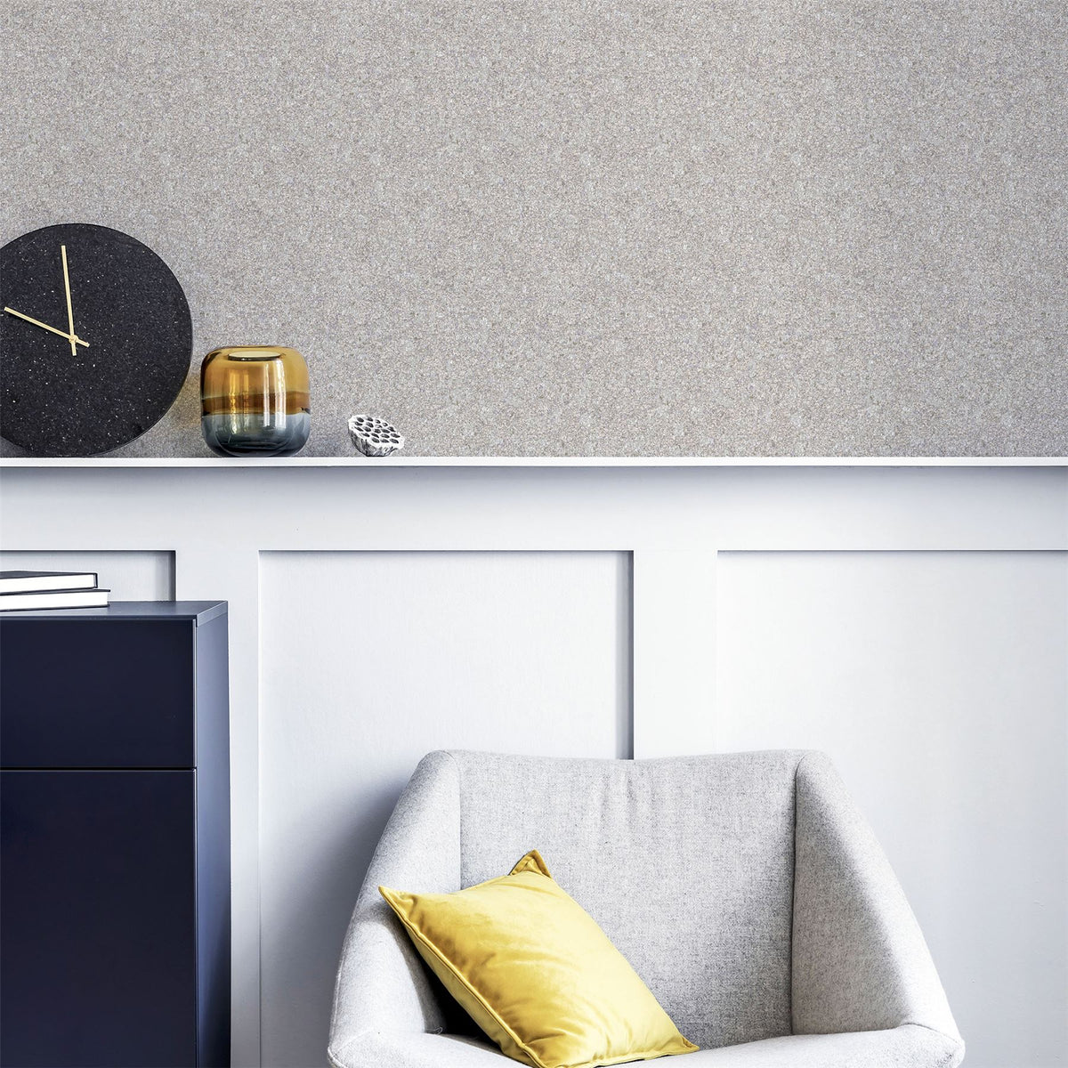 Arthouse Quartz Textured Wallpaper – Paste the Paper Heavyweight Vinyl with Beaded Glitter, Silver