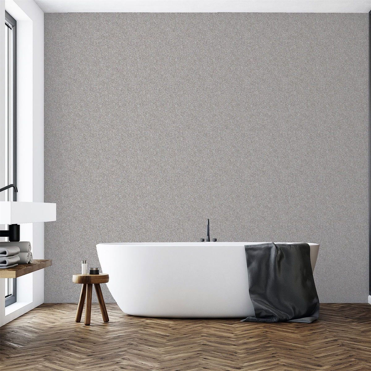 Arthouse Quartz Textured Wallpaper – Paste the Paper Heavyweight Vinyl with Beaded Glitter, Silver