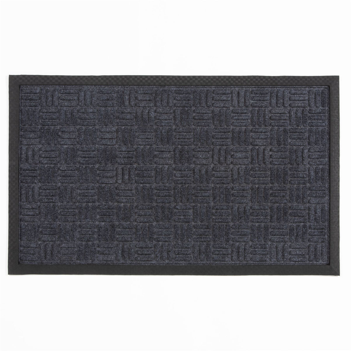 Arthouse Millbrook Cross Embossed Doormat, 45 x 75cm – Heavy Duty Hatch Pattern Mudstopper, Grey