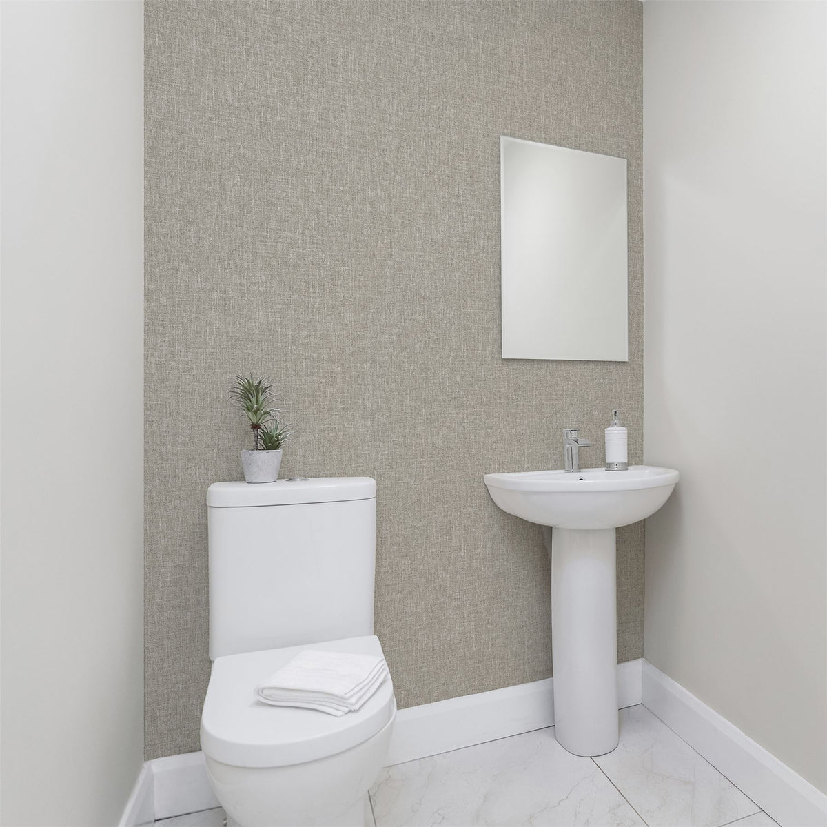 Arthouse Country Plain Wallpaper – Paste the Wall Heavyweight Vinyl with Metallic Shimmer, Strippable, Taupe