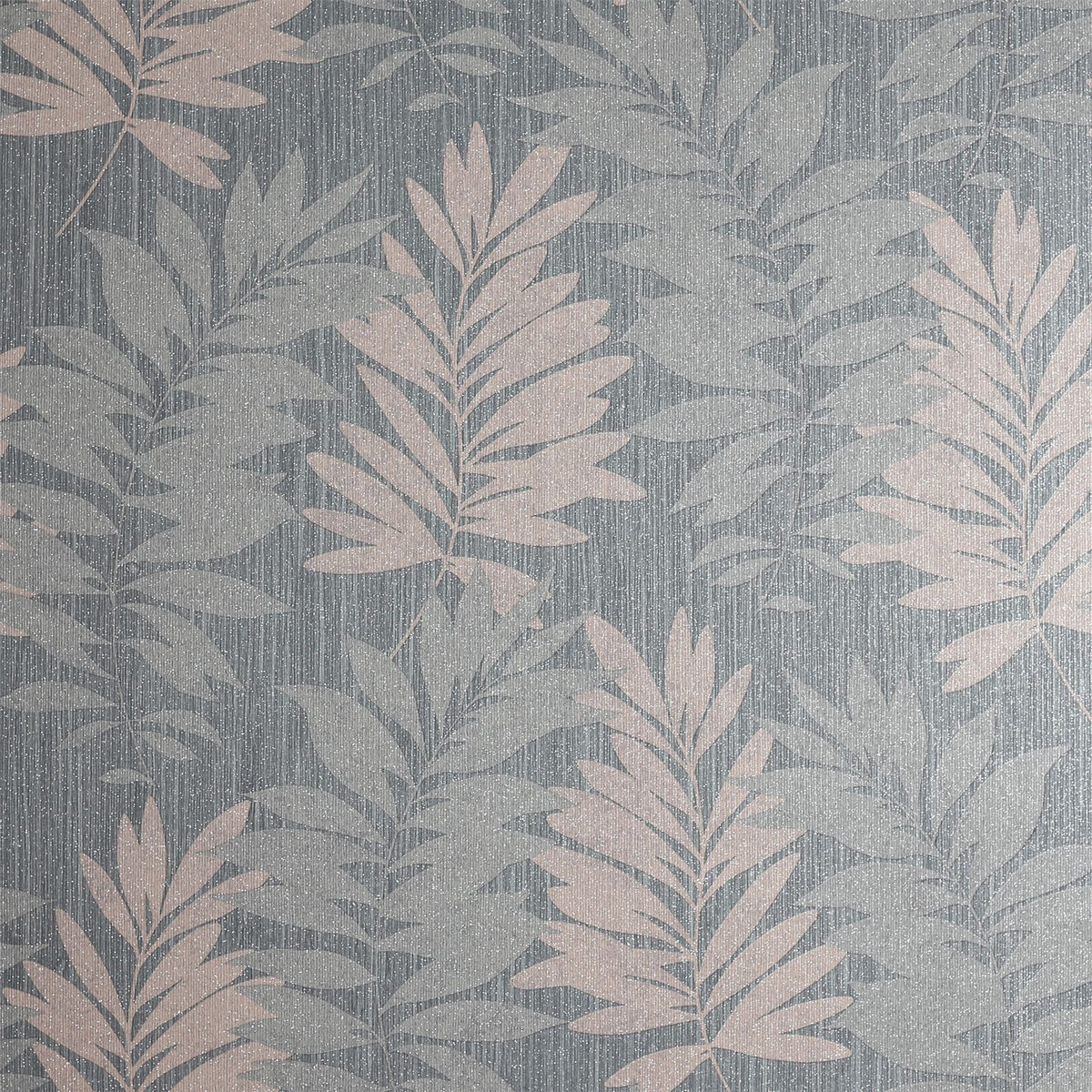 Arthouse Stardust Palm Wallpaper – Glitter Vinyl Leaf Design, Hardwearing for High-Traffic Areas, Grey