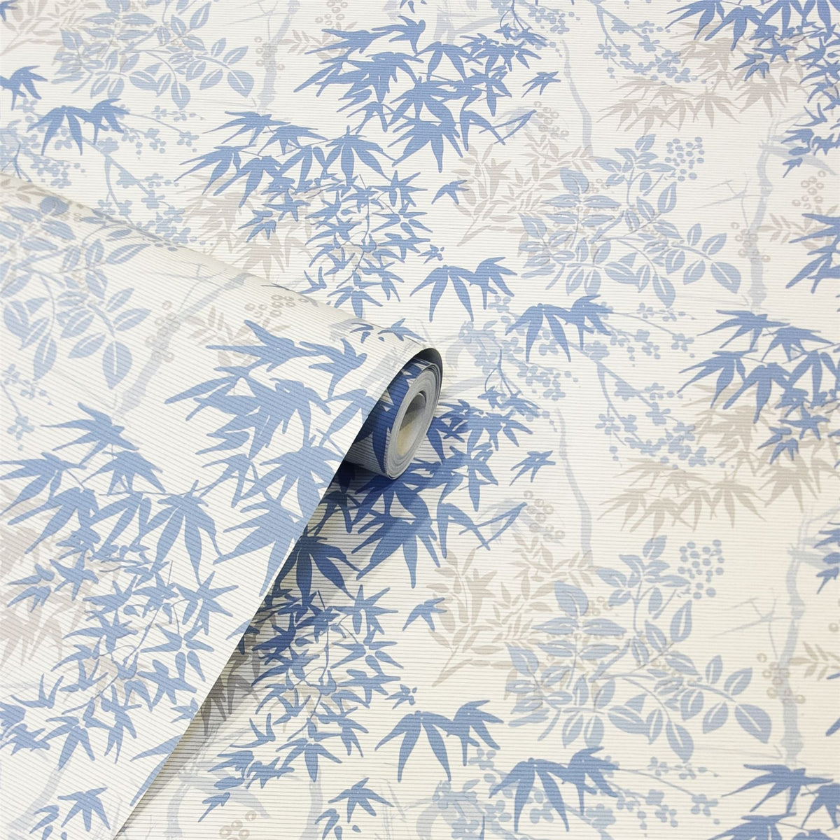 Arthouse Orient Tree Oriental Leaf Wallpaper with Watercolour Style – Feature Wall, Chalk Blue Grey